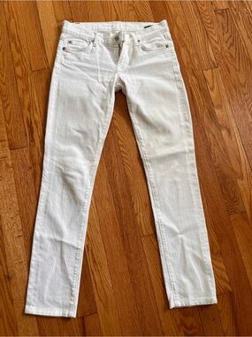 7 For All Mankind white Roxanne jeans, size 26